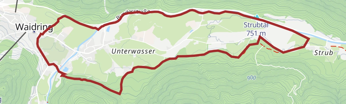 Route map: IVV Wanderweg Strubrunde